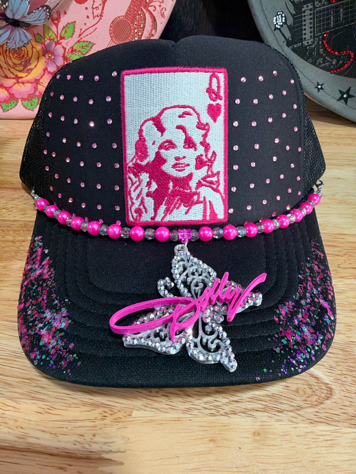 Pink and black Dolly Hat Waffle