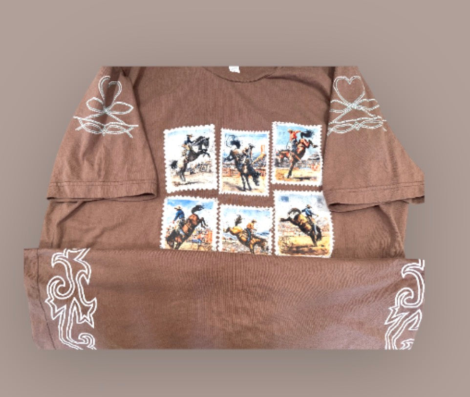 Bucking bronco stamp shirt