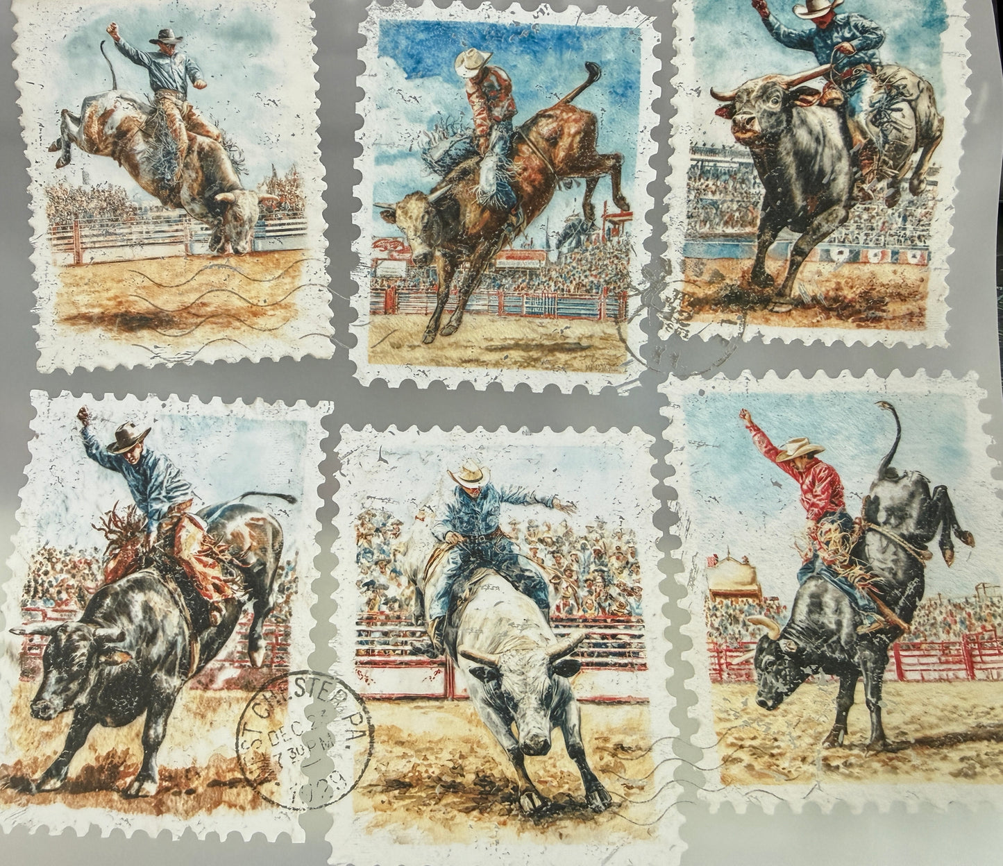 Bucking Bull rider stamp shirt