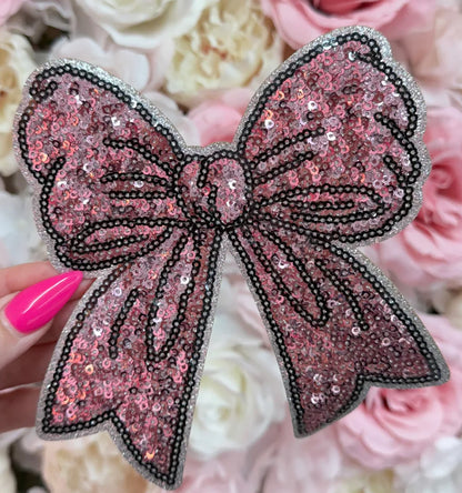 Add on sequin and glitter Side Bows (set of 2) for sweatshirt